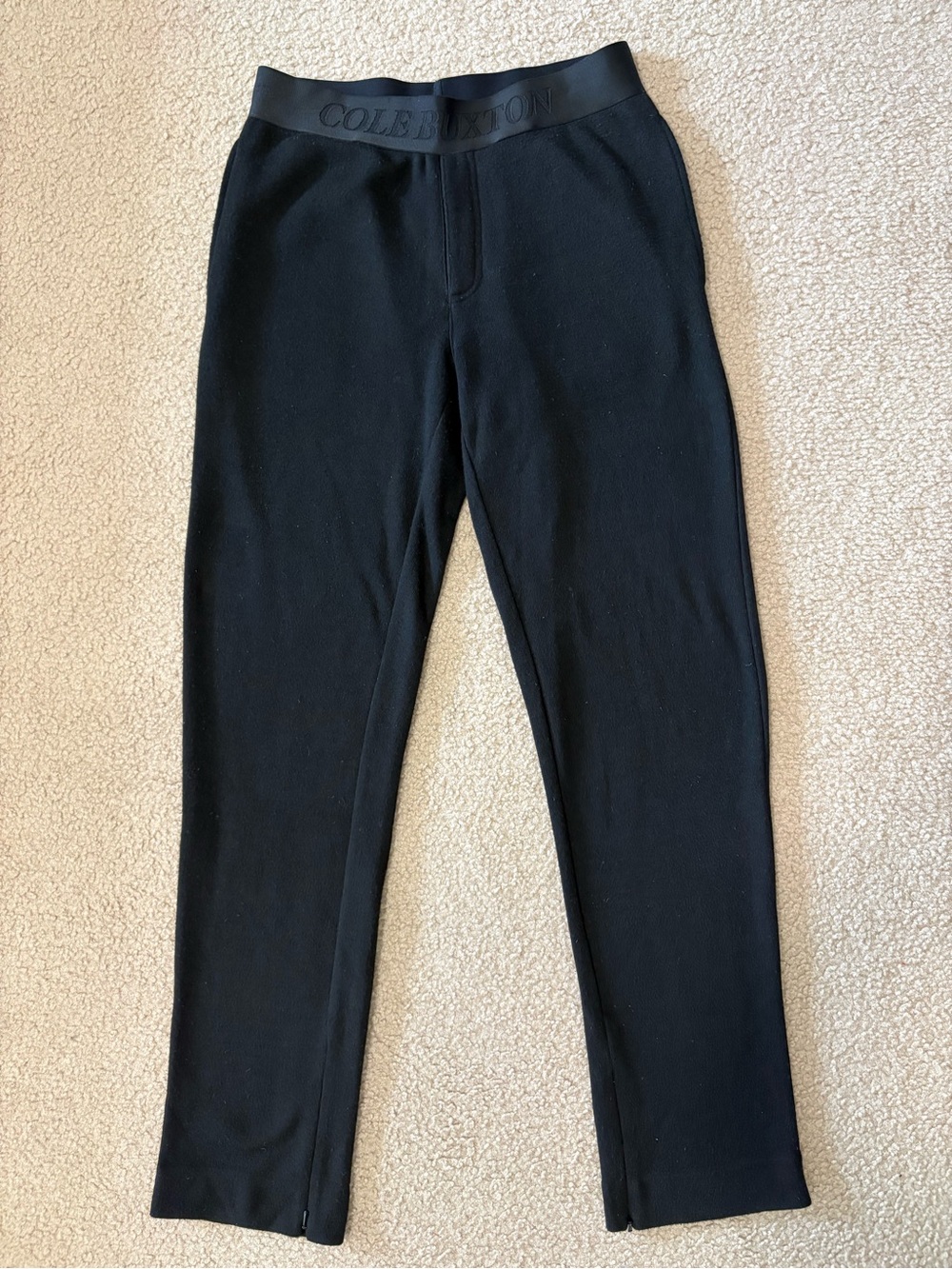 Cole Buxton Black Jacquard Logo Waistband Knit Pants Size M